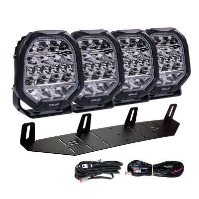 Extraljuspaket Combo 7" 252W (4x LED 7" Extraljus + Hållare & Reläsats)