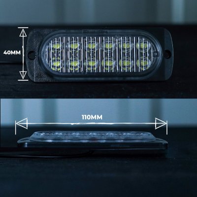 LED Sidomarkeringsljus 12V/24V Vit E-märkt för Släp, Trailer & Lastbil