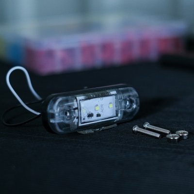 LED Sidomarkeringsljus 12V/24V Vit Transparent för Släp & Trailer