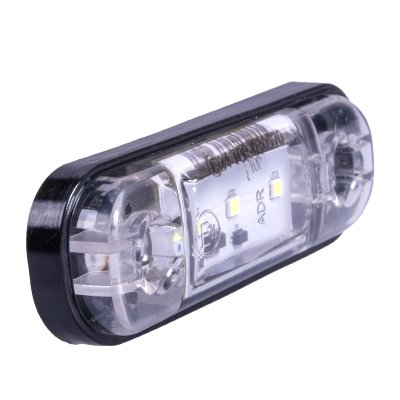 LED Sidomarkeringsljus 12V/24V Vit Transparent för Släp & Trailer
