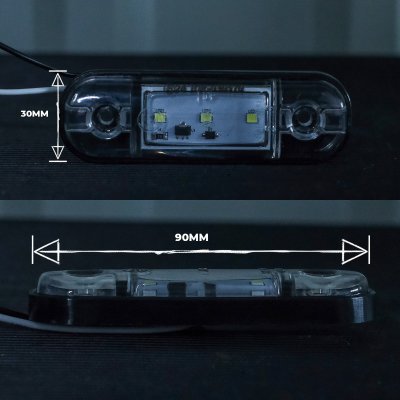 LED Sidomarkeringsljus 12V/24V Vit Transparent för Släp & Trailer