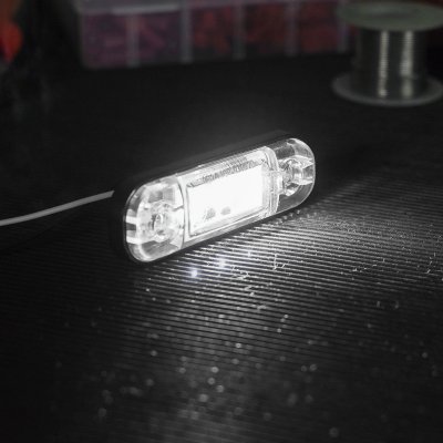 LED Sidomarkeringsljus 12V/24V Vit Transparent för Släp & Trailer