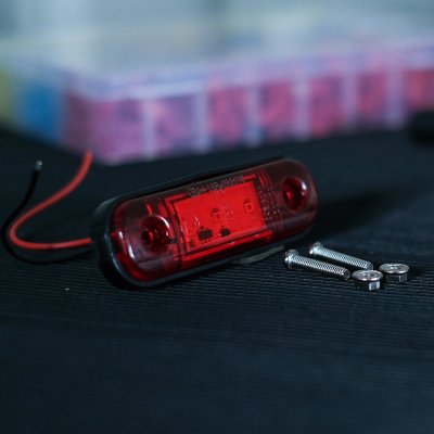 LED Sidomarkeringsljus 12V/24V Röd Transparent för Släp & Trailer