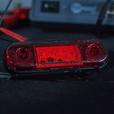 LED Sidomarkeringsljus 12V/24V Röd Transparent för Släp & Trailer