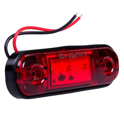 LED Sidomarkeringsljus 12V/24V Röd Transparent för Släp & Trailer