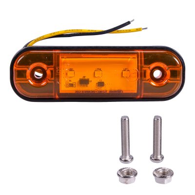 LED Sidomarkeringsljus 12V/24V Orange Transparent för Släp & Trailer