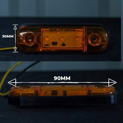 LED Sidomarkeringsljus 12V/24V Orange Transparent för Släp & Trailer