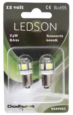 LED lampa BA9s 5 SMD (xenonvit)