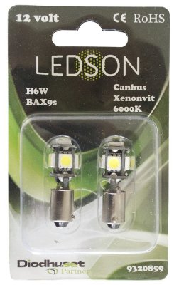 LED lampa BAX9s Canbus 5 SMD (xenonvit)
