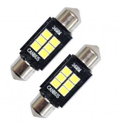 LED lampa C5W spollampa 36mm Canbus 6 SMD (xenonvit)