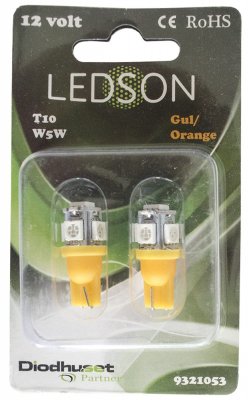 LED lampa W5W 5 SMD (gul / orange)