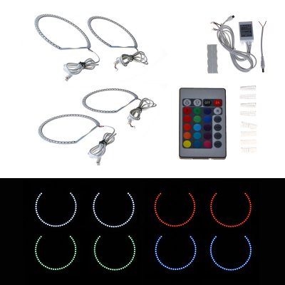 Angel eyes ringar RGB + white - BMW E46 (131mm x 4)
