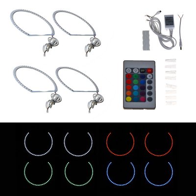 Angel eyes ringar RGB + white - BMW E46 (131mm + 146mm)