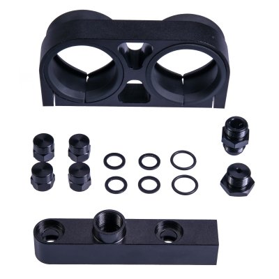 Paket Bränslepumpfäste 2x bosch 044 Röd + Billet Fuel Log