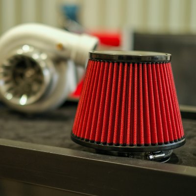Sportluftfilter FullFlow 4,5" (114mm) Röd/Svart