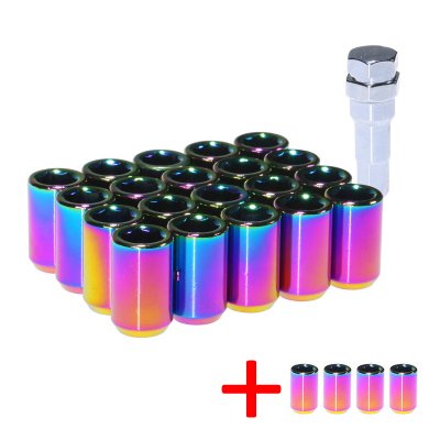 Hjulmuttersats Tuningmutter Neochrome (24x) - Nissan Navara D22 / D23 / D40 (1997-2017)