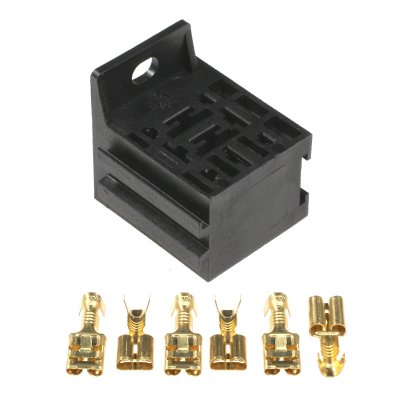 Relähållare - 9 polig ink 6,3mm kabelskor