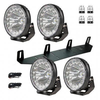 Extraljuspaket 480W (4x LED 9" extraljus + Hållare + Reläsats)