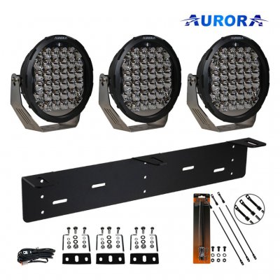 Aurora Original Extraljuspaket 540W (3x Aurora LED 9" extraljus + Hållare + Reläsats)