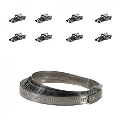 Slangklämsband Gör-Det-Själv Paket (3 meter band + 8 klämmor)