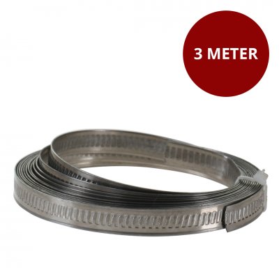 Slangklämsband Gör-Det-Själv Paket (3 meter band + 8 klämmor)