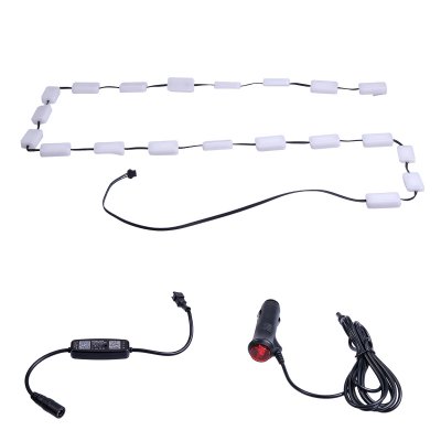 Ambient RGB LED-slinga 12V för bil – Bluetooth/app & musikstyrning (cigguttag)