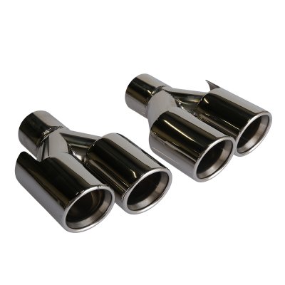 Utblås 2x dubbel 80mm – 2.4" anslutning – Rostfritt stål