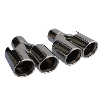 Utblås 2x dubbel 80mm – 2.4" anslutning – Rostfritt stål