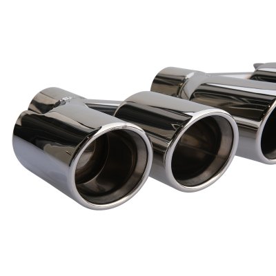 Utblås 2x dubbel 80mm – 2.4" anslutning – Rostfritt stål