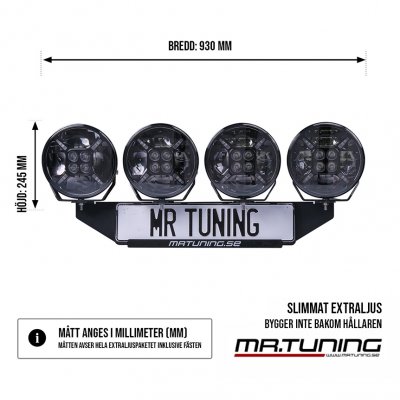 Extraljuspaket Komplett 4x 120W LED Black Edition (4x LED 9" 120W + hållare + reläsats)