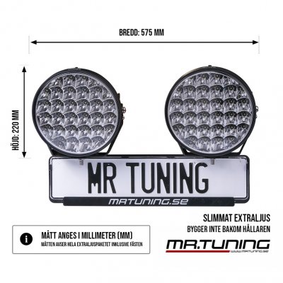 Extraljuspaket Mr Tuning Luminar 320W (2x LED 9" Extraljus + hållare + reläsats)
