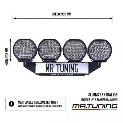 Extraljuspaket Mr Tuning Edge 680W (4x LED 9" Extraljus + hållare + reläsats)