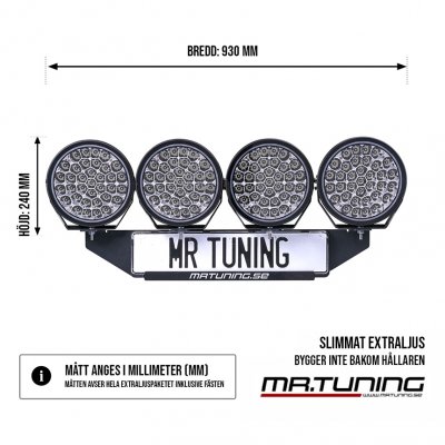 Extraljuspaket Mr Tuning Halo 680W (4x LED 9" Extraljus + hållare + reläsats)