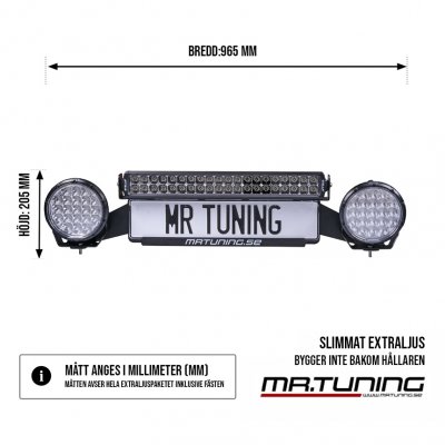 Extraljus + Ledramp paket WRC (2x LED 7" extraljus + 1x Stella ledramp - hållare + reläsats)