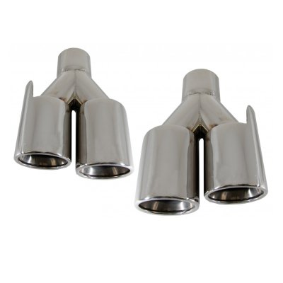 2x Dubbla 80mm utblås Rostfria