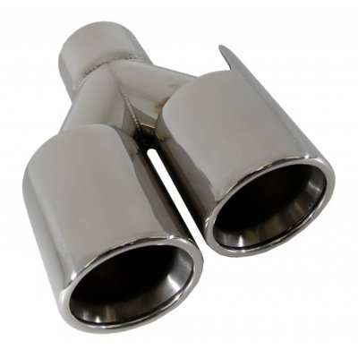 2x Dubbla 80mm utblås Rostfria