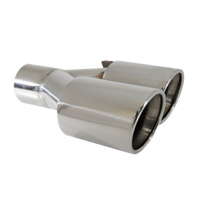 2x Dubbla 80mm utblås Rostfria