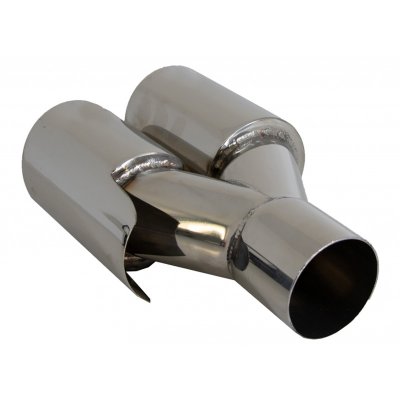 2x Dubbla 80mm utblås Rostfria