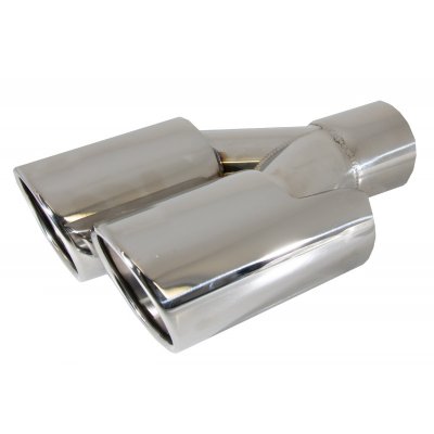 2x Dubbla 80mm utblås Rostfria