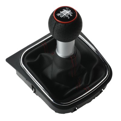 Växelspaksknopp & Damask (röda stygn) - VW Golf 5