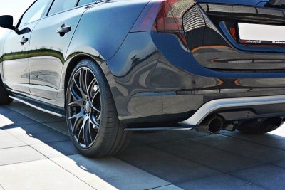 Bakre sido splitters blanksvart Volvo V60 Polestar Facelift (2014-2018)