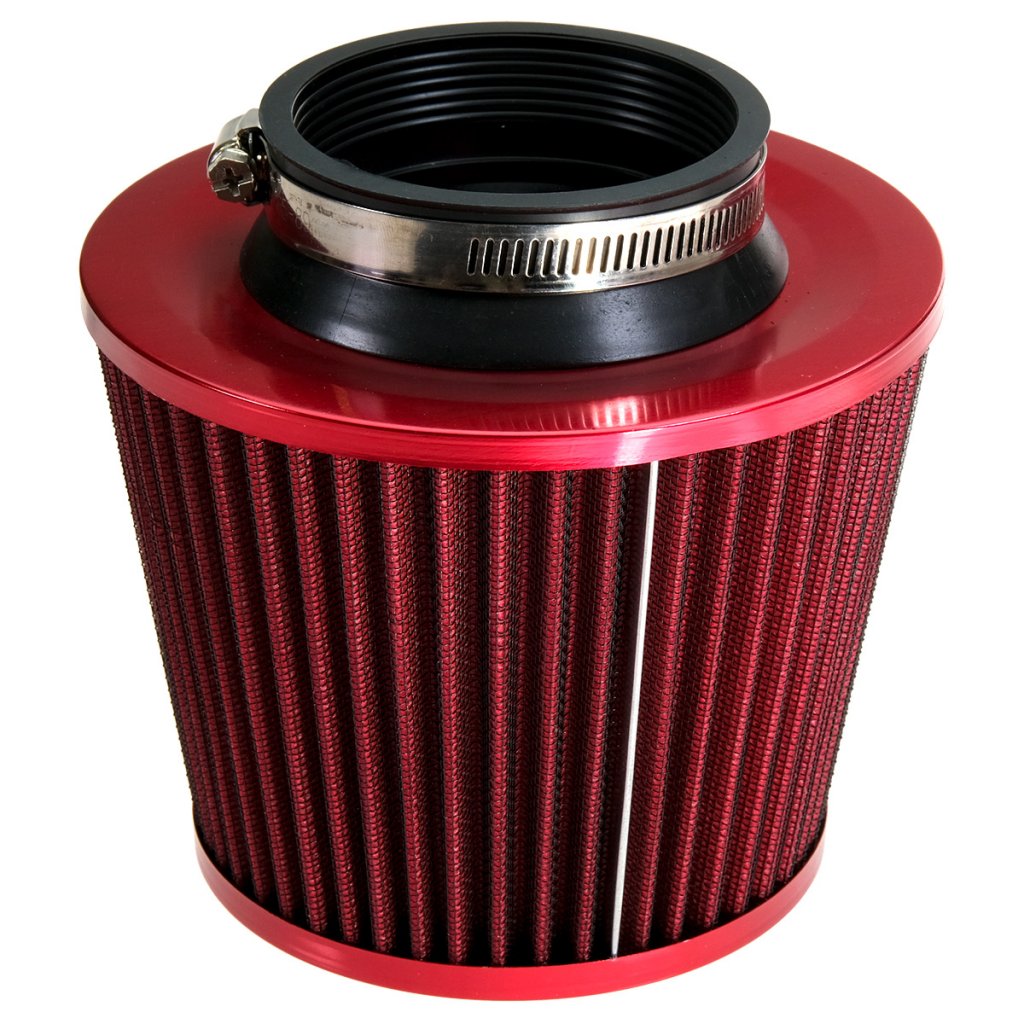 Sportluftfilter 3 tum (76 mm) – öppet koniskt – röd - Mr Tuning